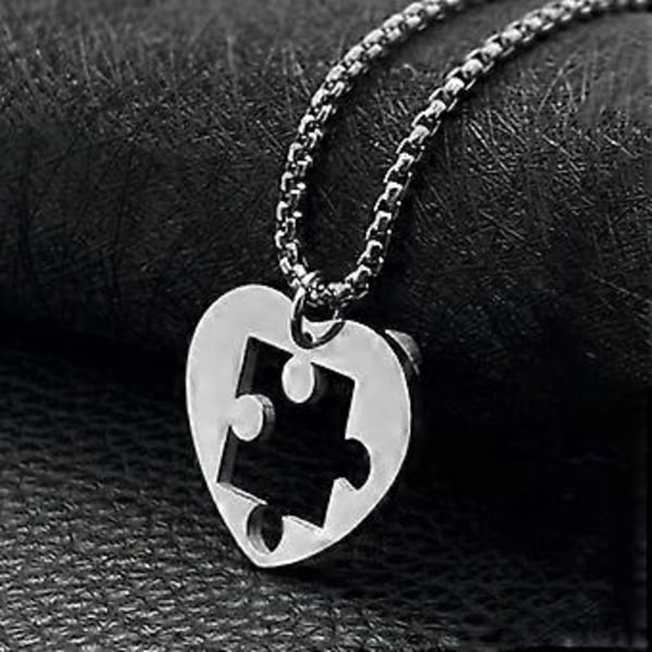Hjertepuslespill Anheng Halskjeder Elegant Kragebenskjede Tilbehør Hjertepuslespill Matchende Halskjeder for Par puzzle pieces