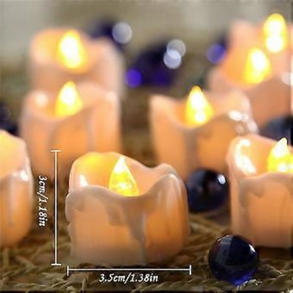 innislink LED-ljus, LED-flamlösa ljus med timerfunktion 12 st värmeljus flimrande elektriska ljus batteridriven dekoration för julgran