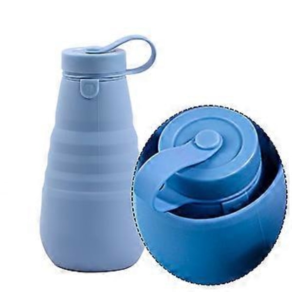 Återanvändbar Miljövänlig Vattenflaska, Luktfri BPA-fri Silikon, Perfekt För Resor Sport Gym, Bred Mun Design, Hållbar Lättvikt, Temperatur