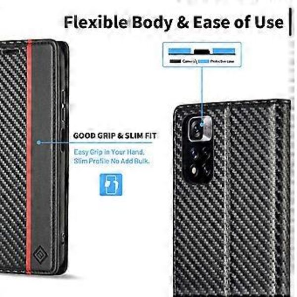 Carbon Fiber PU-etui til Xiaomi Redmi Note 11 Pro China