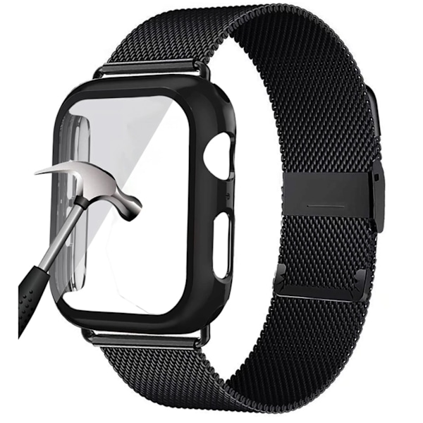40 mm:n ruusukullanvärinen ranneke silikonikotelolla ja Apple Watch -rannekkeella, ma