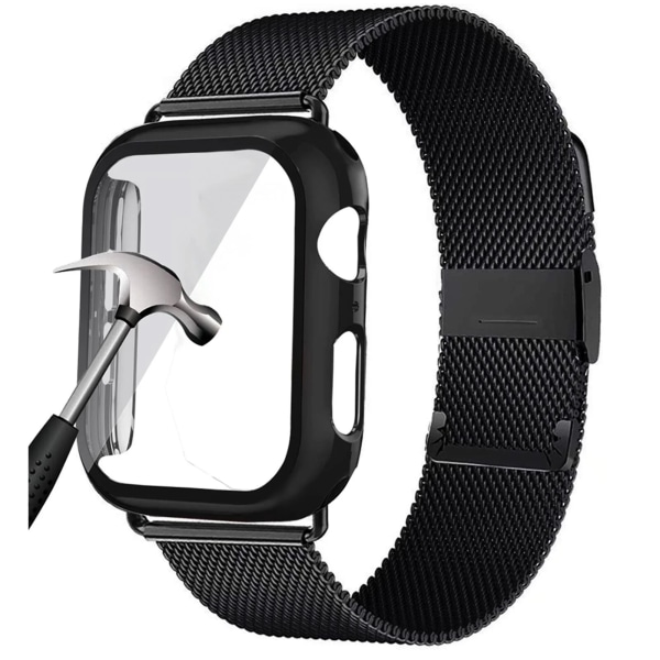 40mm hopeinen ranneke silikonikotelolla ja Apple Watch -rannekkeella, magne