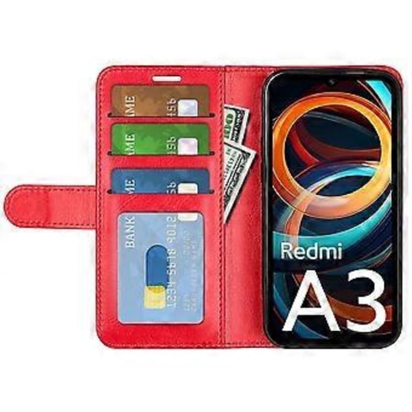 Til Xiaomi Redmi A3 4G/Poco C61 4G Etui Læder Wallet Folio Telefon Cover Style B
