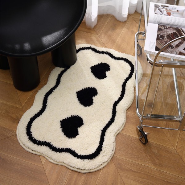 50 * 80cm badeværelsesgulvmåtte, badeværelsestæppe, soveværelse sort og