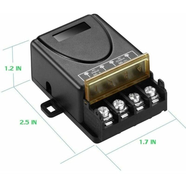 1 stk trådløs fjernkontrollbryter AC 110V/120V/240V/40A, radio f