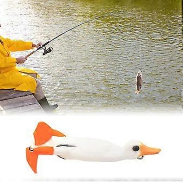 Ankfiskedrag Fiskekrokar Tillbehör Swimbait Flipper Trollingdrag Fiskedrag för Bass Gös Rödfisk (Vit) White