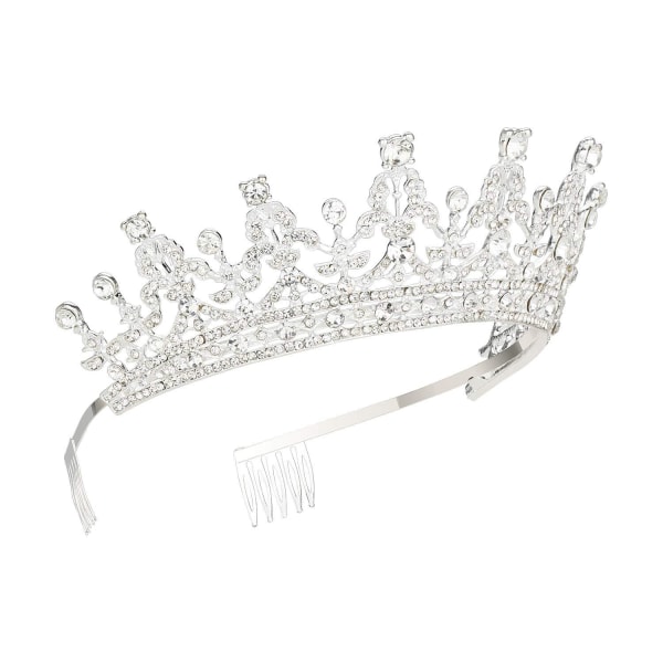 Full diamond crown (silver), bridal headdress, wedding headband