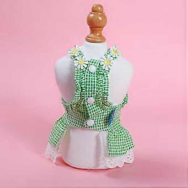 Underbar Valp Blommig Klänning Kjortel Bröllopsklänning Spets Outfit Prinsesskjol Vår Sommar Kostymer Husdjurskläder Grön M Green M