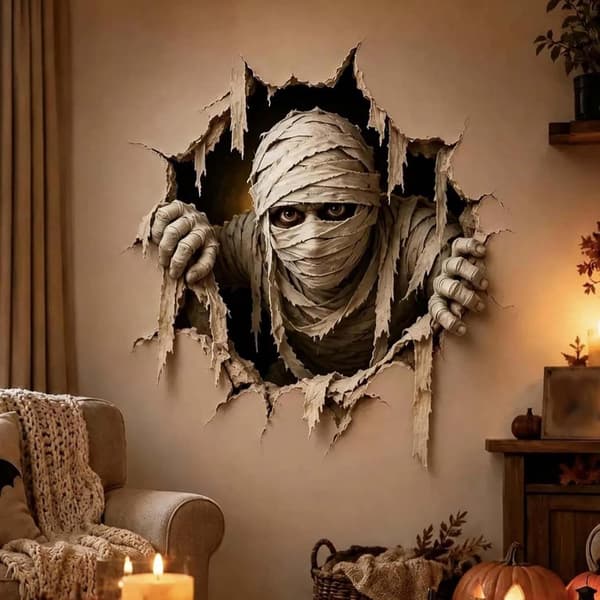 Halloween Spooky-Themed Wall Decals for Home Decor, Halloween 3D Wall Decals - E