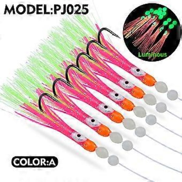 6 kpl Sepian Luu Koukku Kalastusvieheet Kalmari Hame Vetovieheet Kalmari Jigi Hehku Jigi Koukku Kalmari Jigi Syötit Väri B Color B