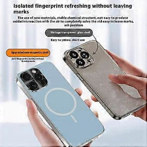 Skal för iPhone 14 Pro Kompatibelt med MagSafe Akryl+TPU Airbag Skydd Mobilskal Silver