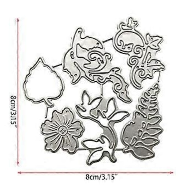 Blade Blomst Metal Skærestencils DIY Scrapbooking Album Papirkort Skabelon Form Prægning Dekoration