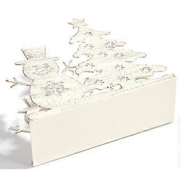 2 st Jul Metall Värmeljushållare Urholkade Snögubbar Snöflinga Järn Ljusstake Ljusstakar för Bordsdekorationer Gift box style