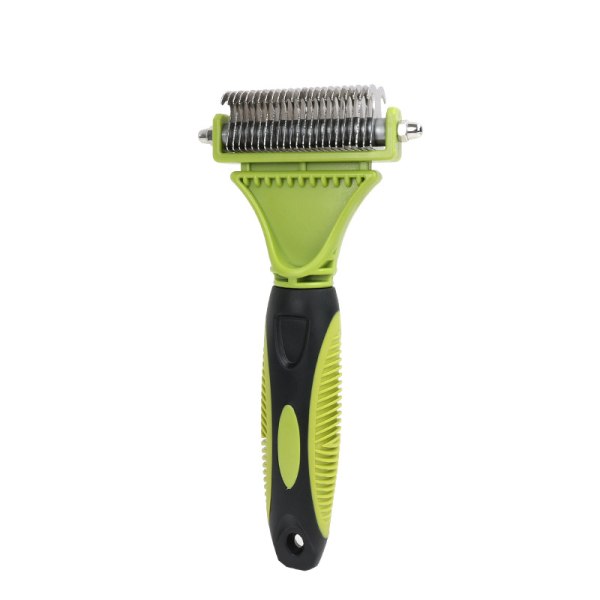 Brosse de chien de peigne vert + rangée brosse de chat, peigne d'