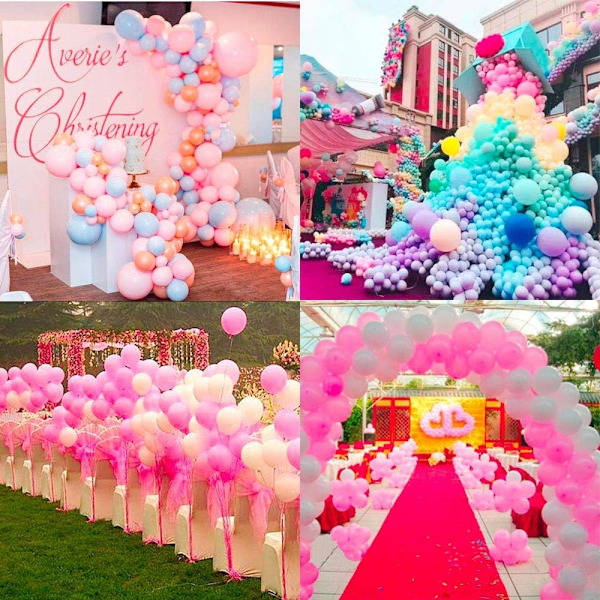 Ballonger för födelsedag, heliumballonger, bröllopsballonger, 100 st ballonger i pastellfärger