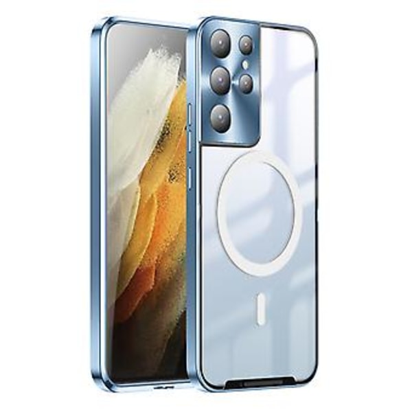 Frostat Metall Skal för Samsung Galaxy S21 Ultra Blue