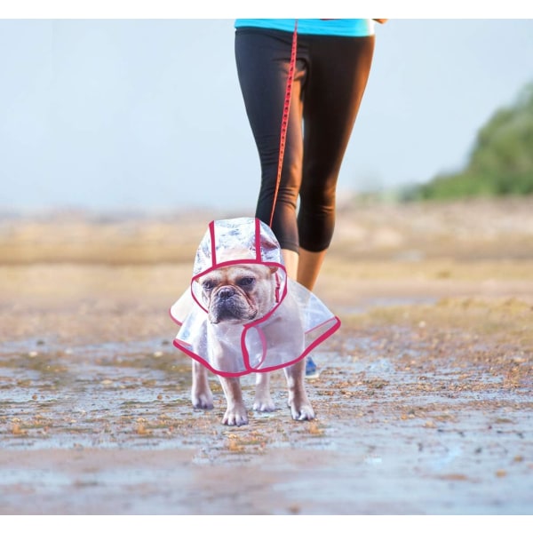 Vand- og vindtæt poncho til hund og hvalp Størrelse M (pink)