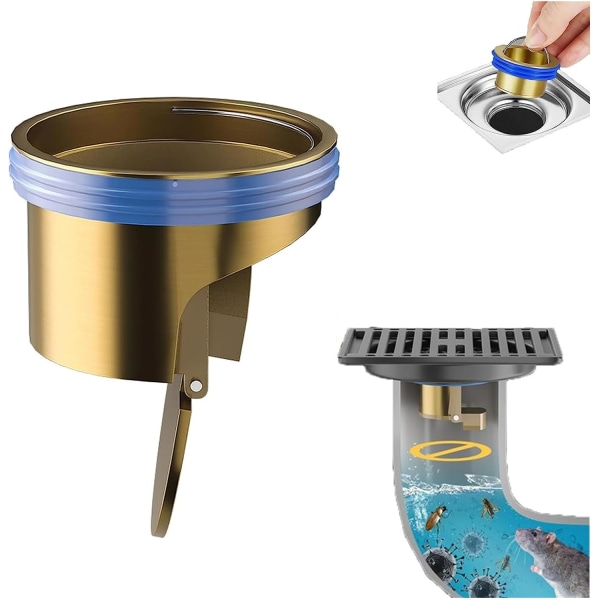 (1PCS, guld) Toalettgolvavlopp Deodoriserande kärna, duschgolvavlopp
