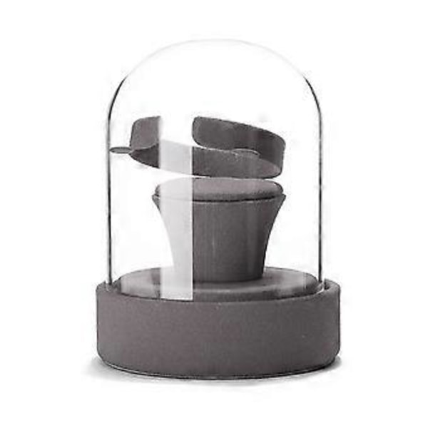 Smyckesdisplay Rekvisita för Ringar/Halsband/Armband/Örhängen Skyddande Glaskupa Tillbehör Hållare Ornament Ställ Grå Gray D