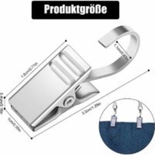 25-pack Gardinklämmor Metall Draperiklämmor med Duschdraperikrok
