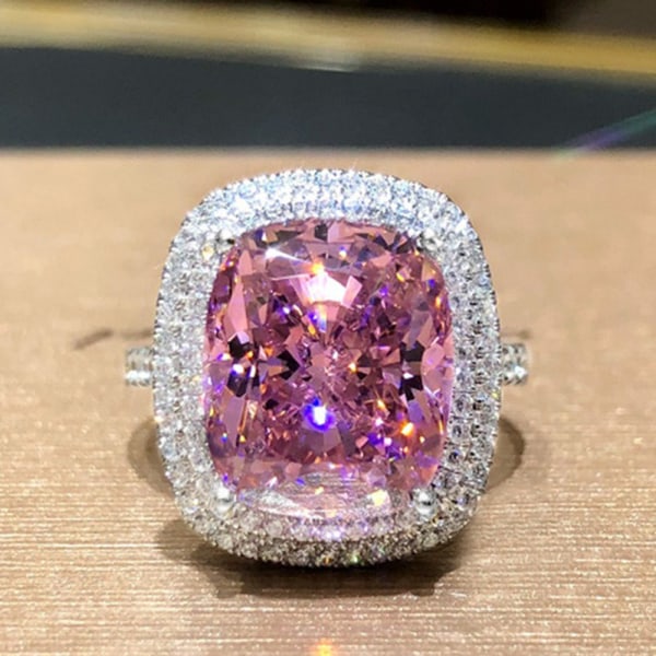 Smukke Cubic Zircon Sølvbelagt Ring Engagement Kvinder smykker