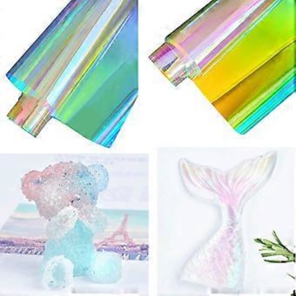 Värikäs sininen/punainen Aurora AB -efektinen heijastava peilipaperi kaikenlaisiin hartsi-koruprojekteihin DIY-epoksihartsimuotti Väri B Color B