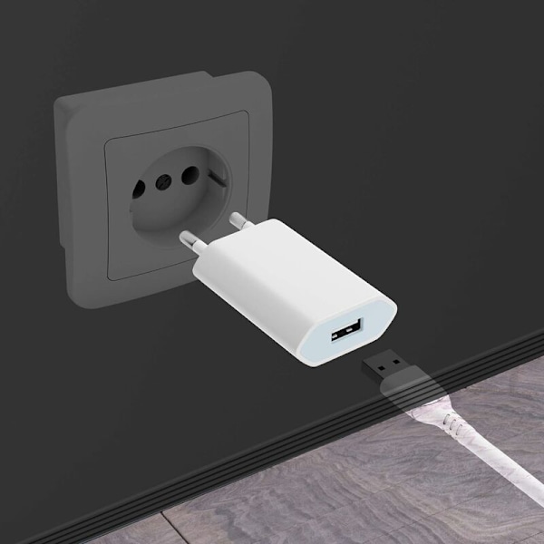 Universell 3-portars USB-väggladdare (5V 3A max) Universell USB-adapter för Apple iOS, Android, Windows bärbara enheter etc Vit