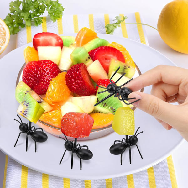 24 stk. gafler gafler frugt dessert gafler til snack kage dessert med opbevaringsboks