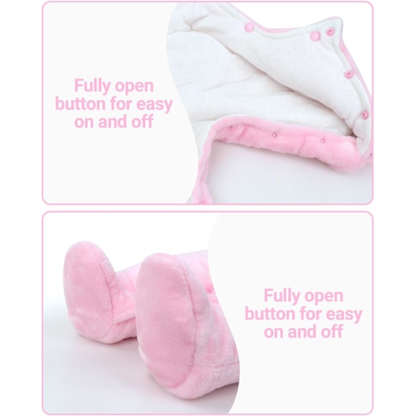 Babyhuvtröja i ull, snöjacka, tecknad jumpsuit, höst- och vinterkläder, rosa 6-9 månader