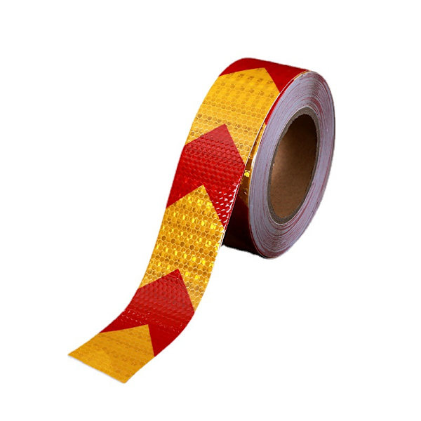 1 set röda och gula pilformade reflexdekaler 5 cm breda * 25 m