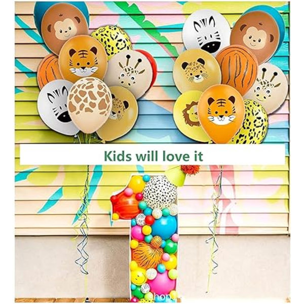 Jungle Wildlife Balloner - 10 12 tommer latex dyreballoner til j