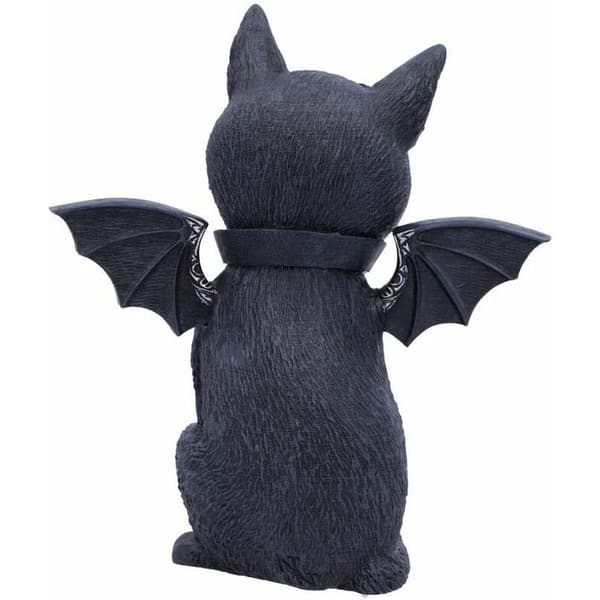 Nemesis Now Winged Malpuss Ockult Katt Figur - Polyresin - Svart & Silver