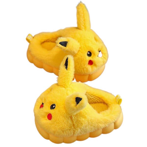Pikachu Fleeceforede Termosutsko til Børn, Skridsikre til Hjemmebrug, Ideelle til Efterår og Vinter - Størrelse 32-33 Size 32-33