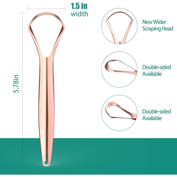 2-pack tungskrapa i rostfritt stål för vuxna, bota dålig andedräkt