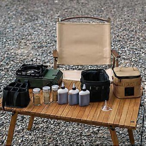 Mini Krydderflaske Krydderbeholder Organiseringssett Utendørs Krydderflaskesett Camping Piknik Fiske Grillmat C