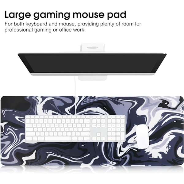 Gaming mussemåtte med blød og glat overflade og skridsikker gummibase blødt stof 600x300x3 mm sort