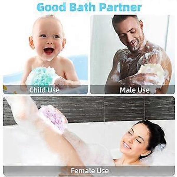 Badekar brusesvamp badesvamp loofah kugle brusegel badeværelse mand og kvinde - 5 farver tilgængelige (style723)