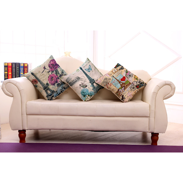 Set med 5 kuddfodral 45 x 45 cm Eiffeltornsmönster, Pi