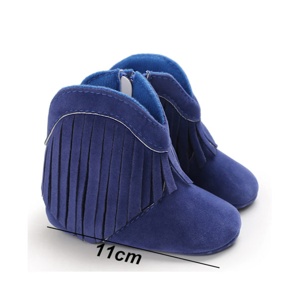 Baby Sko Varme Bomullssko-blå（11cm）