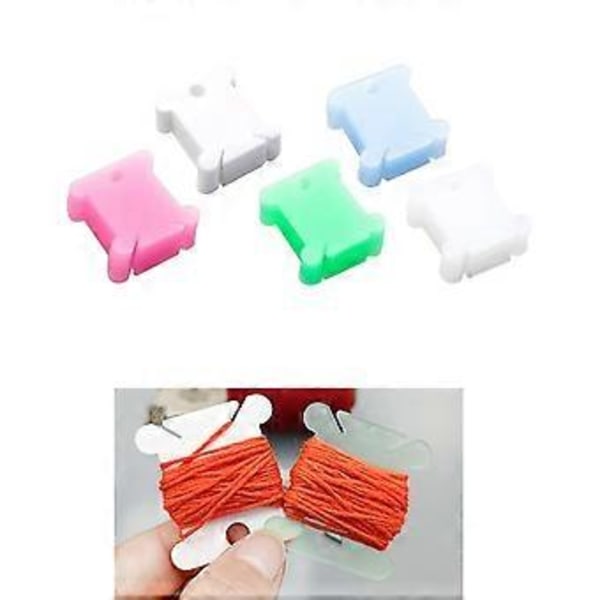 50 kpl muovisia lankapuolia, langan kelauslaite, kirjontalangan järjestäjä DIY-kirjontaompelulangan säilytykseen, sekavärit Mixed colors