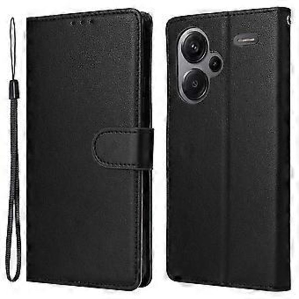 För Xiaomi Redmi Note 13 Pro+ 5G Fodral PU Läder Ställ Telefonskal med 3 Kortplatser Style D