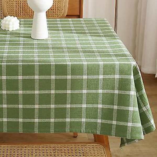 Bordduk, rutete bordduk rektangulær lin Stain Resistant vaskbar Gingham duk for utendørs piknik, kjøkken og julemiddag, jul D