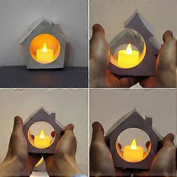 Husform Lysestaker Silikonformer Søte 3D Hus Lysestake Resin Former DIY Støpeform for Lysestake A