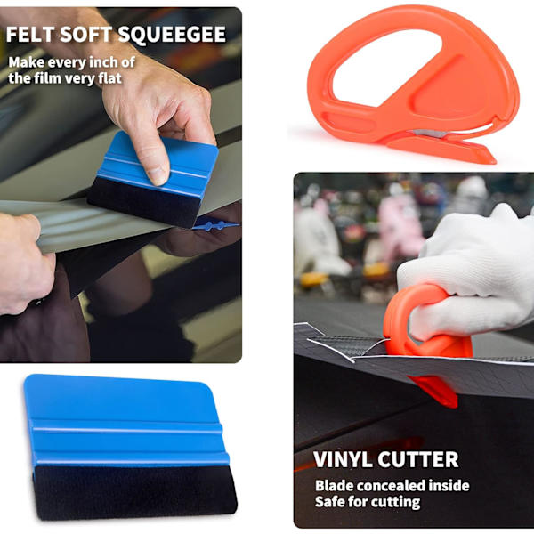 Auto Fönstertoningsfilm Verktygsset Inkluderar Vinyl Wrap Filt Squeegee