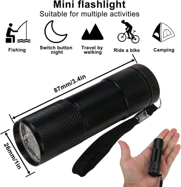 Mini-taskulamppu - 8 kpl LED-taskulamppua lasten syntymäpäiväjuhliin