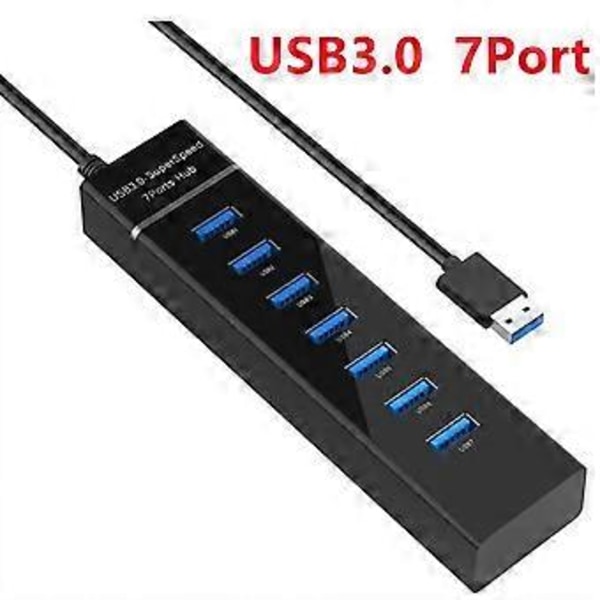 7 Portar USB3.0 USB HUB Ultra-Slim Data USB Splitter Laddning Multi USB Port Expander 02 USB3.0 7port