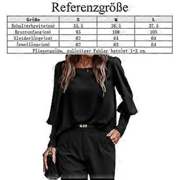 1 STK Pendler Langærmet Top - Sort - S (style425)