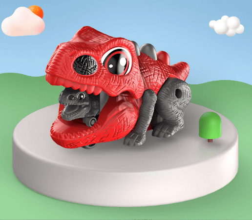 Rød Dinosaur Katapult Bil Kystpress Bil Barn