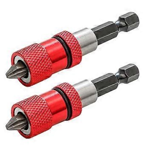 2-pakning Justerbar Skruedybde Skrutrekker Magnetisk Stål Skrutrekker Gipsbor 1/4\" Hex Skaft med S2 Phillips 2 Skrutrekkerbits