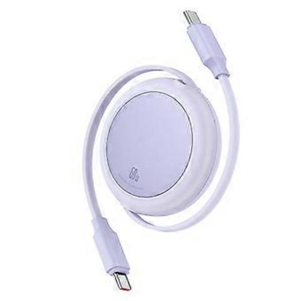 USB C Uttrekkbar Ladekabel, Type C til Type C Hurtigladekabel, PD60W for Mobiltelefoner Nettbrett Datakabel Lilla Purple